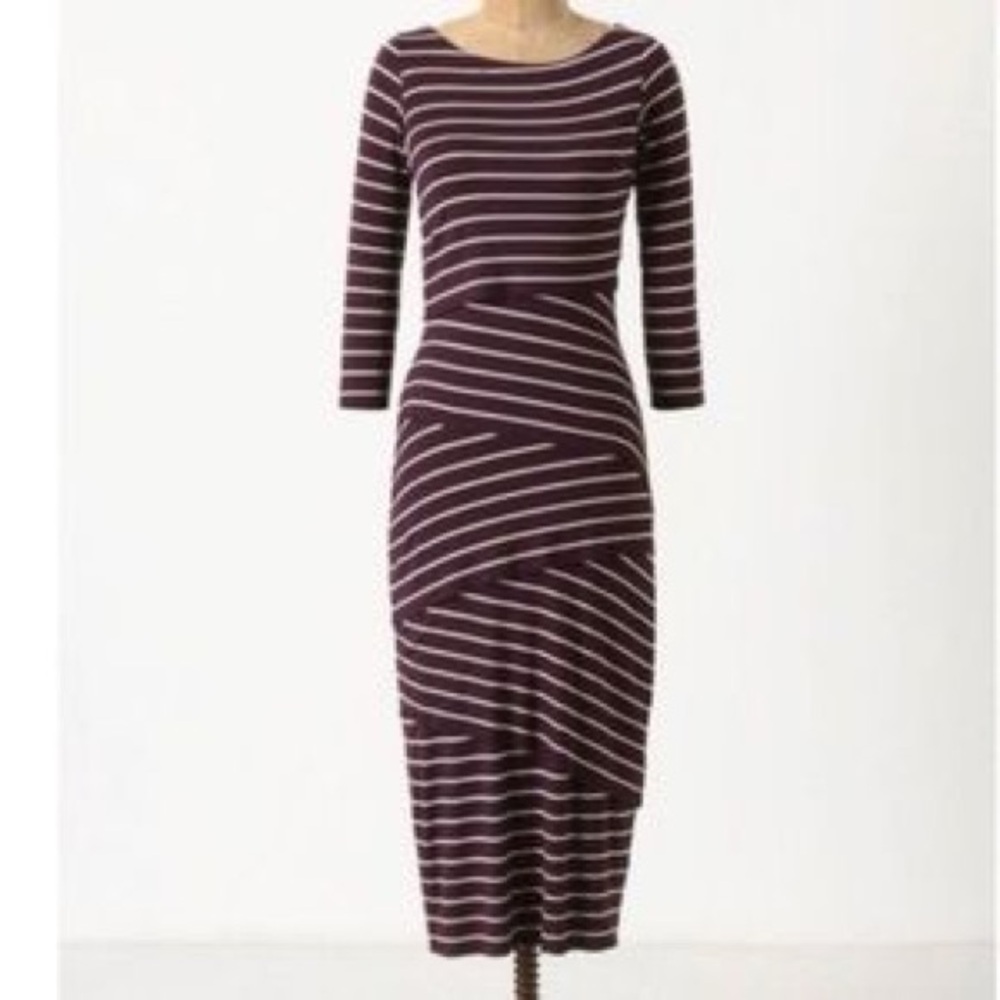 Bailey 44 purple and cream Asymmetrical Sheath Dress